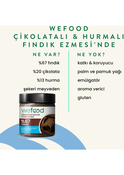 Çikolatalı Hurmalı Fındık Ezmesi 200 gr fırsatları