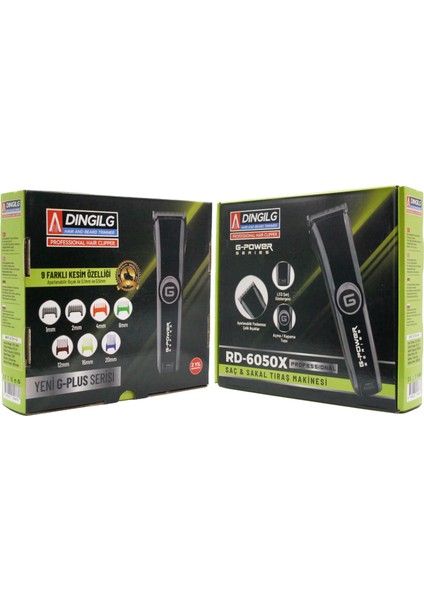 RD-6050X Gri Siyah Şarjlı Ayarlanabilir Bıçaklı Saç Sakal Tıraş Makinesi Erkek Kişisel Bakım fırsatları