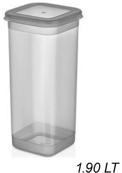 432-GR 12 Li Etiketli Kare Un Erzak Bakliyat Saklama Kabı Takımı 1.90 Lt - Gri fırsatları