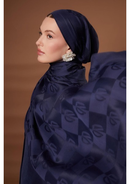 A.lacivert Kare Lvd Baskılı Naia Jakar Şal