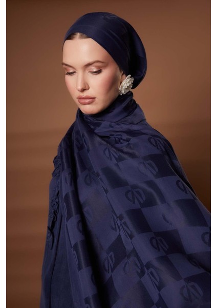 A.lacivert Kare Lvd Baskılı Naia Jakar Şal