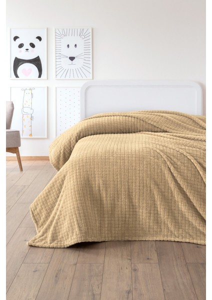 Tek Kişilik Wellsoft Battaniye - Yumuşak, Polar, Peluş Battaniye - 160X210 cm - Deve Tüyü
