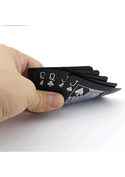 Iskambil Kağıdı Destesi Oyun Kartları Su Geçirmez Pvc Parlak Siyah Deste 8,7cm x 5,7cm 54'lü (Mavi) indirimleri