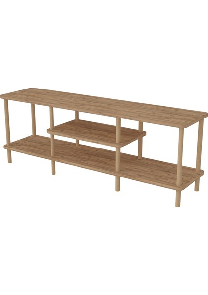 Vivo Atlantik Çam Ahşap Dikdörtgen Çok Amaçlı Raf Tv Sehpası