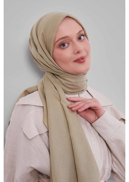 Yağ Yeşili Düz Tensel Şal