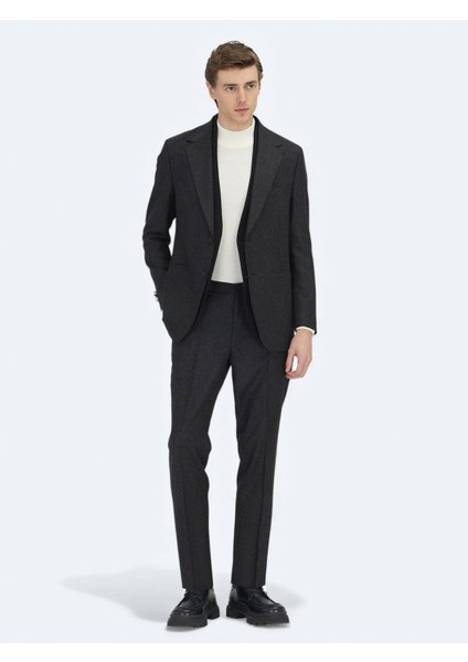 Antrasit Düz Comfort Fit Takım Elbise fiyatları
