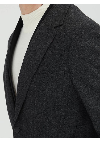 Antrasit Düz Comfort Fit Takım Elbise fırsatları