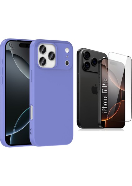 Apple iPhone 17 Pro Uyumlu Içi Kadife Lansman Kılıf ve 5d Tam Kaplayan Cam Ekran Koruyucu