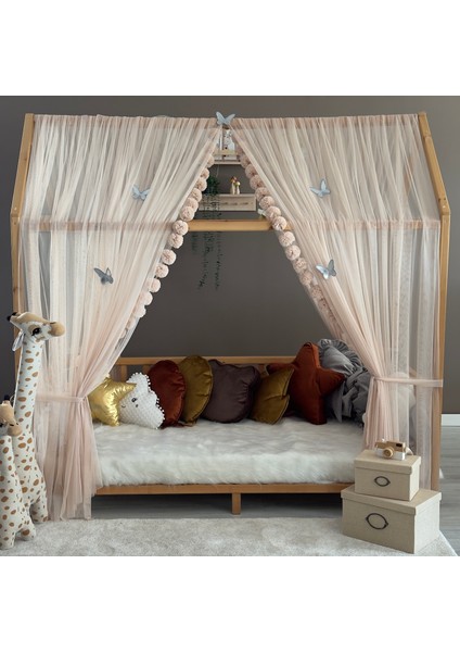 Camel Çift Perdeli Montessori Yatak Cibinliği Montessori