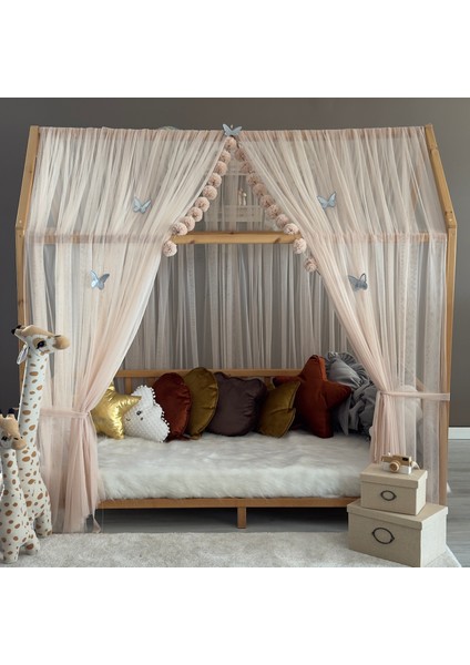 Camel Çift Perdeli Montessori Yatak Cibinliği Montessori