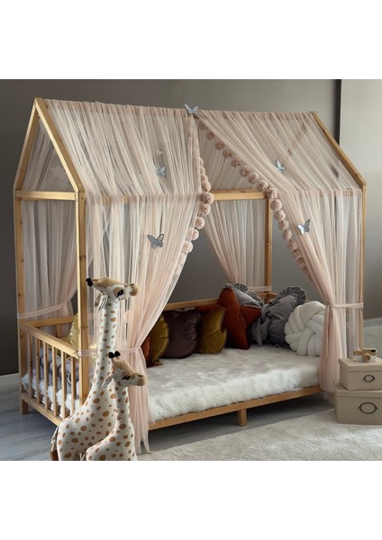 Camel Çift Perdeli Montessori Yatak Cibinliği Montessori