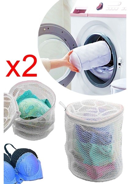 2 Adet Fermuarlı Sütyen Çamaşır Yıkama Filesi