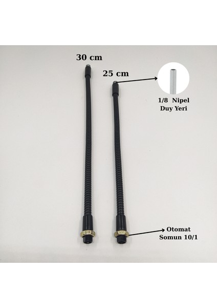 Dekoratif Kıvrımlı Spiral Masa Lambası ve Aplik Borusu 8 mm Siyah Renk 25 Cm. modelleri