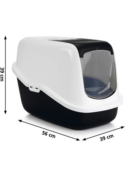 Xmpdby Beeztees Kapalı Kedi Tuvaleti, Koku Filtreli, Siyah Beyaz, 56X39X39CM fiyatları