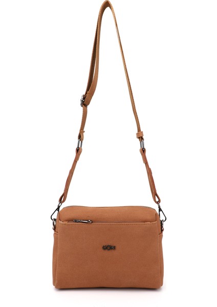 Kadın Taba Süet Uzun Askılı Omuz Çantası