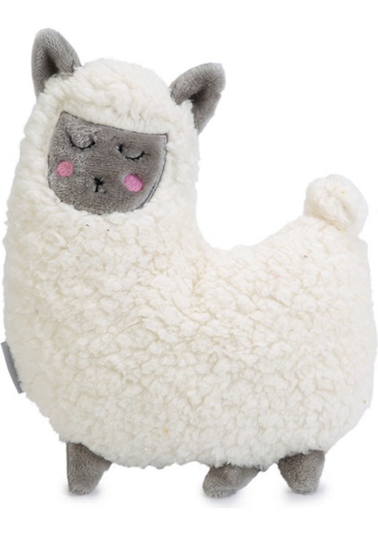 Xmpdby Beeztees Yavru Köpek Oyuncağı, Kalp Atışlı, Lama, Peluş, Beyaz, 26X20X7,5CM