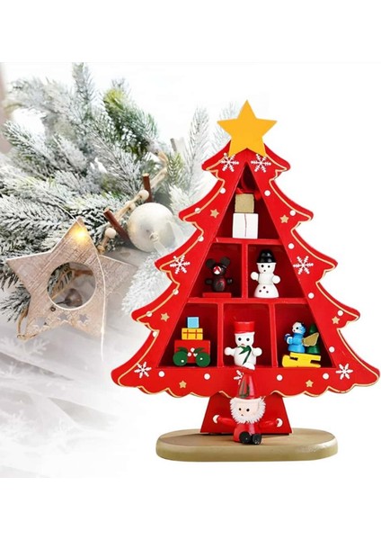 Küçük Ahşap Noel Ağacı ile Şık Yılbaşı Dekoru ve Hediye Seti