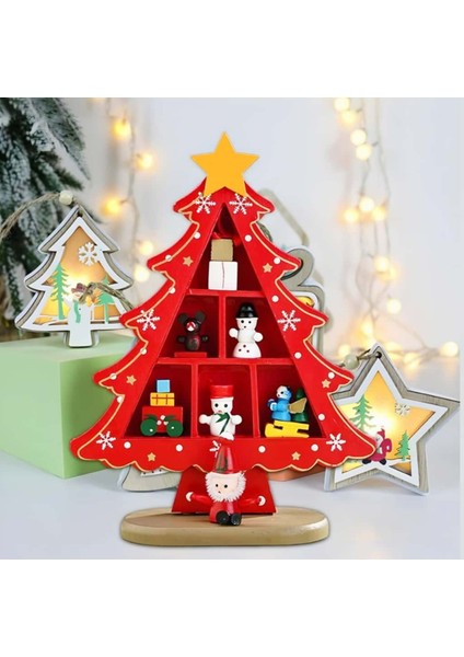 Küçük Ahşap Noel Ağacı ile Şık Yılbaşı Dekoru ve Hediye Seti fırsatları