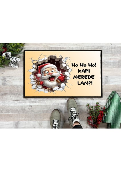 Espirili Noel Baba Kapı Önü Paspası 60X40 Cm, Neşe ve Sıcaklık Getirir fiyatları