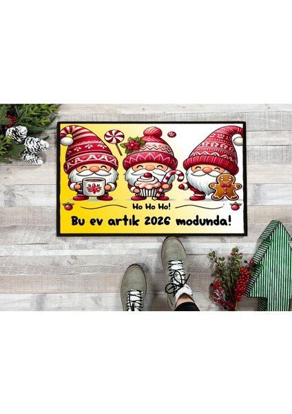 Yılbaşı Temalı Kapı Önü Paspası 60X40 Cm, Neşeli ve Sıcak Dekorasyon Parçası fiyatları