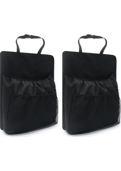 2x Araç Net Mesh Cep Koltuğu Geri Çok Cep Depolama Çantası Organizatör Tutucu Siyah (Yurt Dışından)