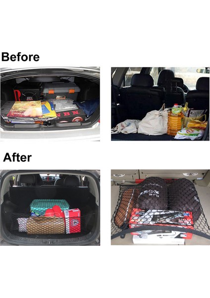 Fahren 39 &quot x 16&quot Araba Arka Bagaj Kargo Ağları Depolama Çantası Organizatörü Otomobil Kamyon Suv Jeep Çift Katman Naylon Mesh Net - Siyah (Yurt Dışından) indirimleri
