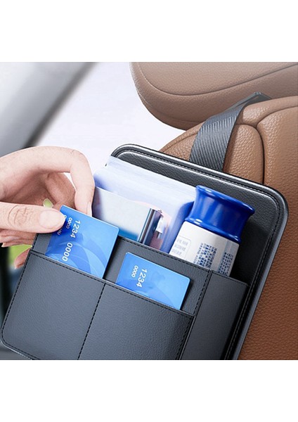 Araba Koltuk Tarafı Düzenleyici Deri Ön Koltuk Asma Depolama Çantası Evrensel Otomatik Doku Kutusu Tutucu Cam Kart Kupası Organizatör (Yurt Dışından) modelleri