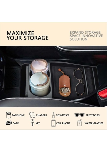 Hyundai Ioniq 5 2022-2024 Için Fincan Tutucu ve Kaymaz Mat Alt Tepsisi Aksesuarları ile Merkez Konsol Organizatörü (Yurt Dışından) fırsatları