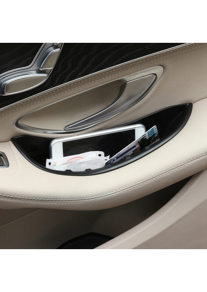 4pcs Ön Kapı Kol Dayama Deposu Saklama Kutusu Mercedes Benz C-Serisi W205 C180 C200 C260 2014 2015 (Yurt Dışından) modelleri