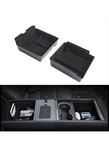 Tesla Model 3 Için Yükseltilmiş Merkez Konsolu Organizatör Tepsisi Highland 2024 Flocked Art Resim Saklama Kutusu Iç Aksesuarlar (Yurt Dışından) fiyatları