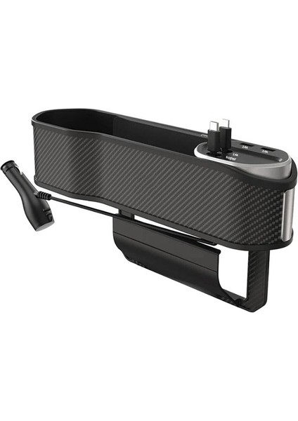 Araba Organizatör Çok Fonksiyonlu Araç Saklama Kutusu Araç Iç Mekan Malzemeleri Saklama Kutusu Type-C Çift USB Kablosuz Şarj (Yurt Dışından)