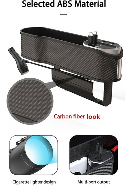 Araba Organizatör Çok Fonksiyonlu Araç Saklama Kutusu Araç Iç Mekan Malzemeleri Saklama Kutusu Type-C Çift USB Kablosuz Şarj (Yurt Dışından) modelleri