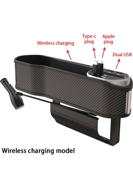 Araba Organizatör Çok Fonksiyonlu Araç Saklama Kutusu Araç Iç Mekan Malzemeleri Saklama Kutusu Type-C Çift USB Kablosuz Şarj (Yurt Dışından) fırsatları