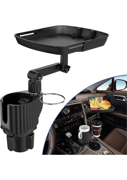 Çıkarılabilir Tepsi Çok Fonksiyonlu Araba Gıda Tepsisi ile Araba Kupası Tutucu Genişletici Çift Kupa Tutucu ile Yemek Için Tepsisi Tablo (Yurt Dışından) fiyatları