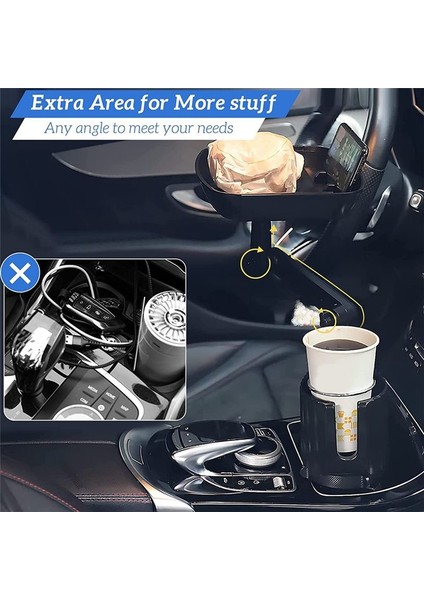 Çıkarılabilir Tepsi Çok Fonksiyonlu Araba Gıda Tepsisi ile Araba Kupası Tutucu Genişletici Çift Kupa Tutucu ile Yemek Için Tepsisi Tablo (Yurt Dışından) modelleri