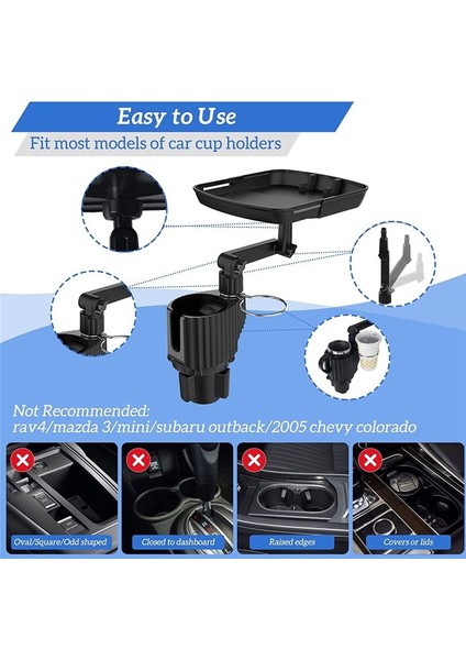 Çıkarılabilir Tepsi Çok Fonksiyonlu Araba Gıda Tepsisi ile Araba Kupası Tutucu Genişletici Çift Kupa Tutucu ile Yemek Için Tepsisi Tablo (Yurt Dışından) indirimleri