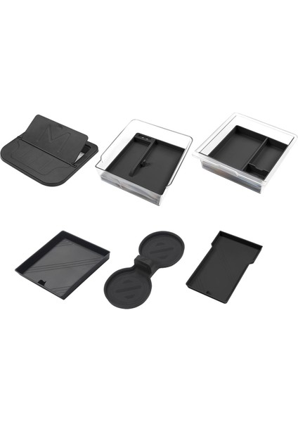 Tesla Model 3 Highland 2024 Merkez Konsolu Organizatör Seti Için Arm Emri Gizli Saklama Kutusu Kupası Yastık Aksesuarları 6pcs (Yurt Dışından)