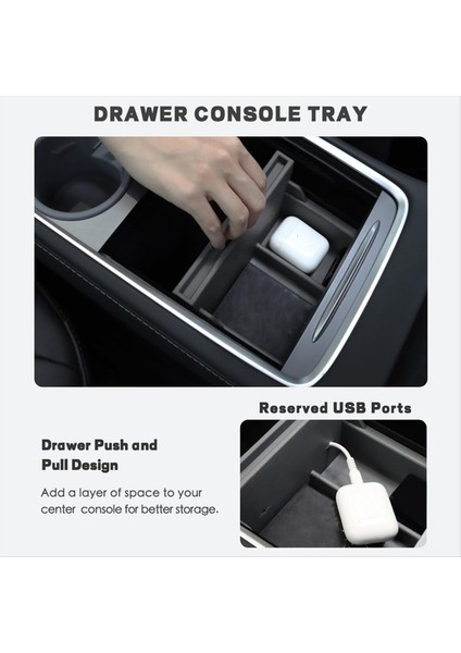 Tesla Model 3 Için Model Y 2021-2023 Merkez Konsol Organizatörü Art Tabanı Saklama Kutusu Tutucusu Aksesuarlar Ekleme (Yurt Dışından) indirimleri