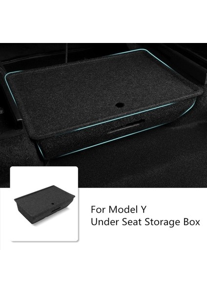 Tesla Model Y 2020 - 2022 Flocked Keçe Tepsisi Gizli Saklama Kutusu Kapak Çöp Kutusu (Yurt Dışından) modelleri