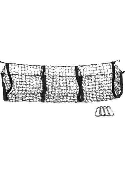 Pocket Bagaj Depolama Çantası Depolama Ağır Kargo Ağı Araba Suv Kamyonet Yatağı Siyah Örgü Kemer 4 Kanca ve Döngüler Için Uygun (Yurt Dışından)