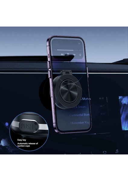 360 ° Dönen Vakum Adsorpsiyon Manyetik Braket Evrensel Araç Navigasyon Aleti Tablo Telefon Braketi Siyah (Yurt Dışından) fırsatları