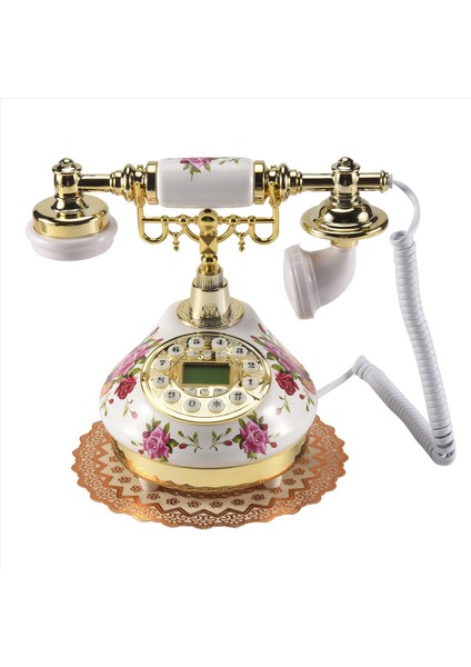 Retro Vintage Antik Stil Çiçek Seramik Ev Dekor Masası Telefon Telefon (Yurt Dışından)