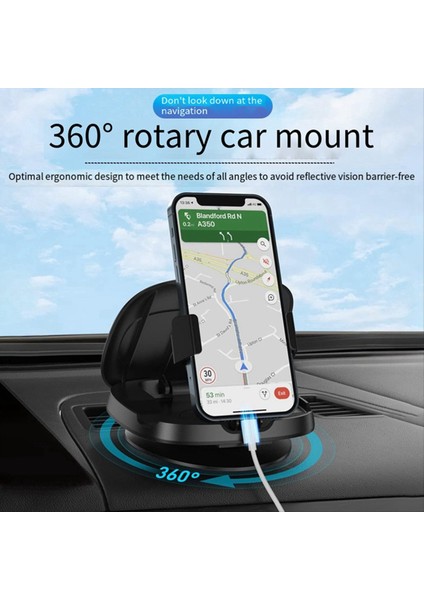 Otomobil Telefon Tutucu 360 Derece Dönen Telefon Tutucu Mat Silikon Araç Enstrüman Anti-Slip Telefon Tutucu (Yurt Dışından) indirimleri
