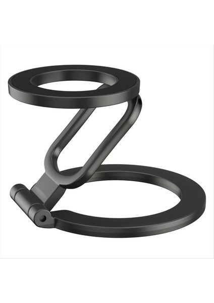 Çift Taraflı Telefon Holde Güçlü Mıknatıs ve Parmak Kavrama Suppor Siyah ile Katlanabilir 360 ° Dönen Stand (Yurt Dışından)