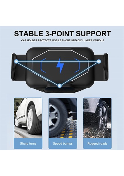 15W Qi Kablosuz Araç Şarj Cihazı Montaj Tutucu Samsung Galaxy Z Kat 3 2 iPhone 13 12 Max Huawei Mate x (Yurt Dışından) modelleri