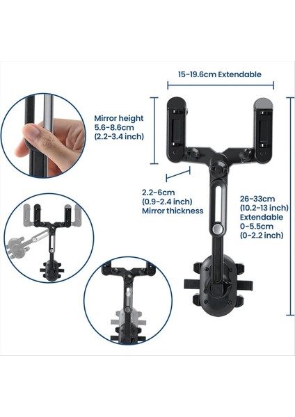 Araba Için Dikiz Ayna Telefonu Tutucu 360 ° Döndürülebilir ve Geri Çekilebilir Araba Telefon Tutucusu 4 Pençe Daha Kararlı Telefon Montajı (Yurt Dışından) fiyatları