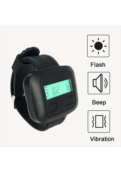 Kablosuz Restoran Çağırma Sistemi 5table Arama Düğmesi Vericileri 1WATCH Çağırıcı Restoran Garson Hizmet Çan Buzzer A (Yurt Dışından) indirimleri