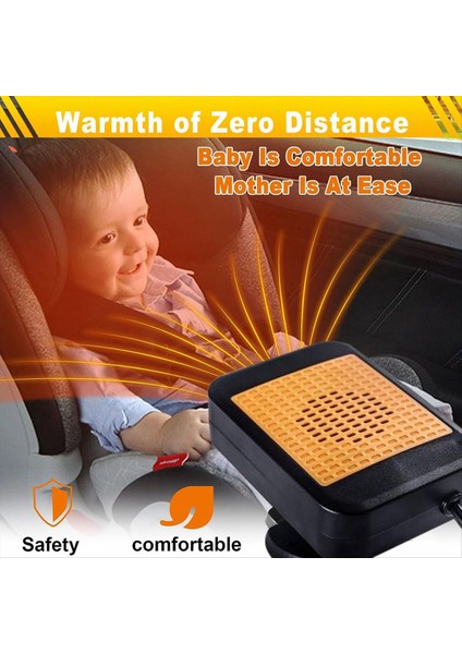 Araba Isıtıcı 12V 200W Taşınabilir Araba Isıtıcı Ön Cam Defroster Breakter 360 Derece Döner Taban (Yurt Dışından) fiyatları