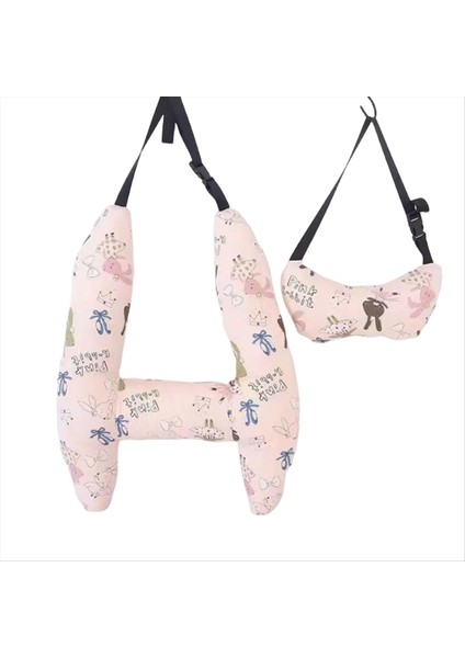 Araba H Şekil Kapsamı Yakılık Kıda Araç Uyku Güvenliği Baş Yol Seyahat Yastığı Sevimli Tavşan Deseni Çocuk Güvenlik Boyun Baş Yastığı (Yurt Dışından)