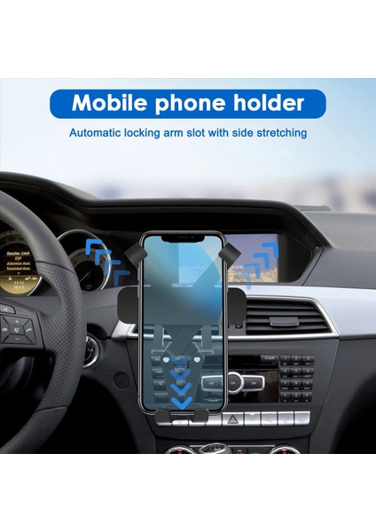 Mercedes-Benz C-Serisi W204 2011-2013 Alüminyum Alaşım Otomobil Merkezi Hava Havalandırma Cep Telefonu Tutucu Aksesuarları Siyah (Yurt Dışından) fırsatları